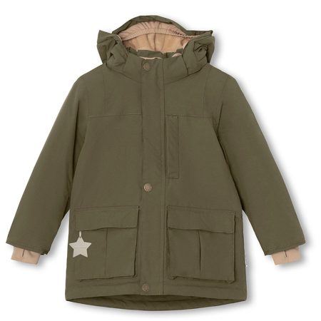 Mini A ture Olive night Kastorio Fleece Vinterjakke - Str. 5 år/110